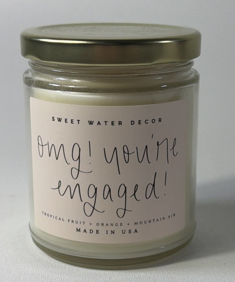 OMG! You're Engaged Candle - Engagement Candle Gift for Bride 9oz Bridal Shower